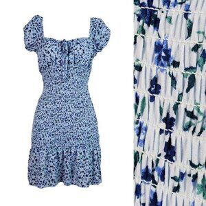 Wild Fable Women's Floral Sweetheart Neck Short Sleeve Knee Length Dress